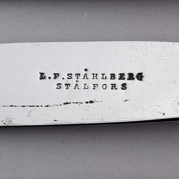 A Swedish set of 21 piece silver table-cutlery, marks of Isak Trybom, Stockholm 1766-1783.