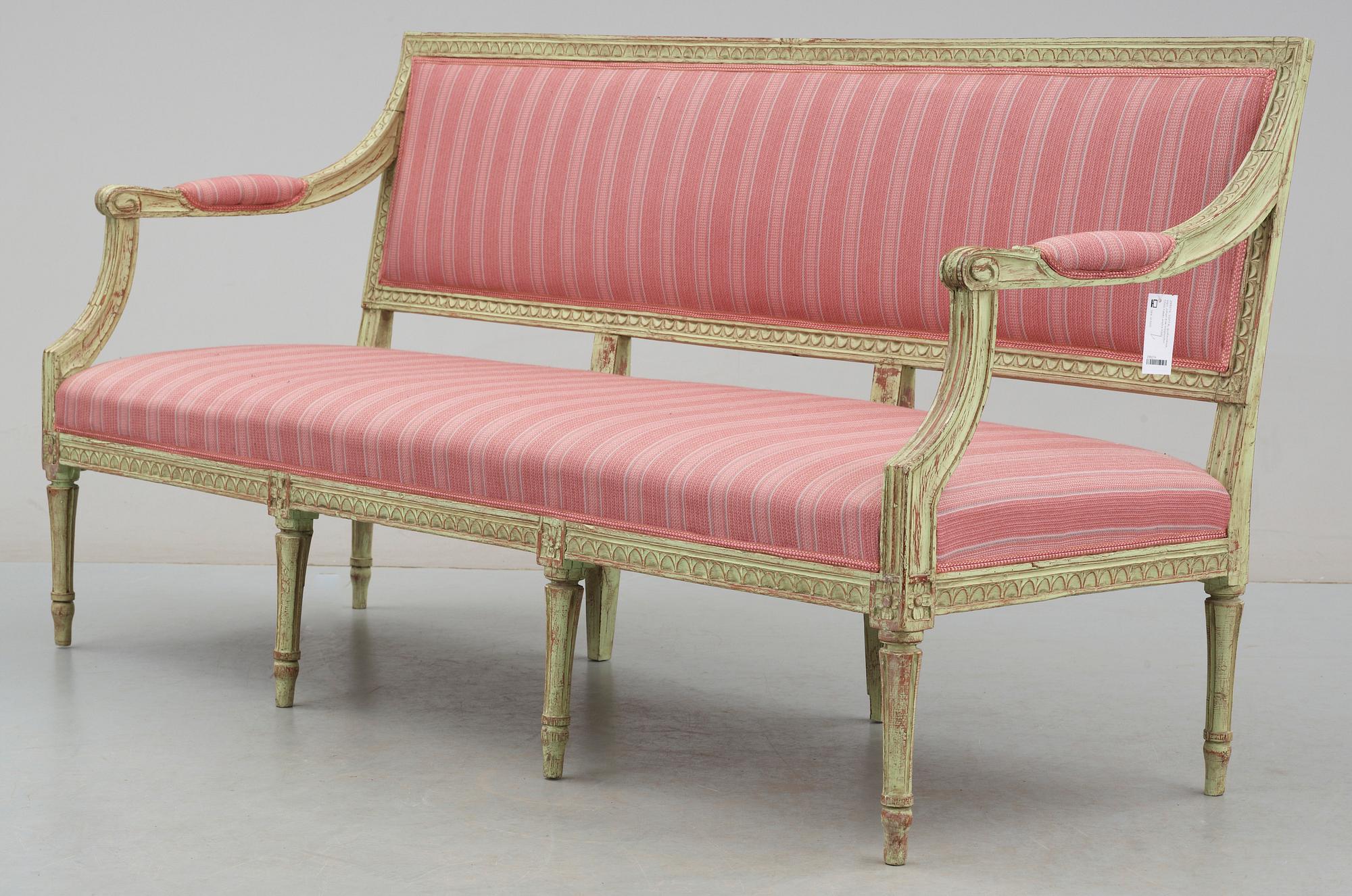 SOFFA, gustaviansk, sign Johan Erik Höglander, 1700-talets andra hälft.