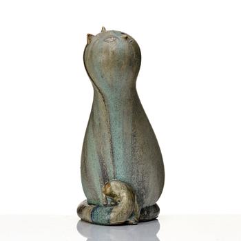 Michael Schilkin, a stoneware sculpture of a cat, Arabia, Finland 1940-50s.