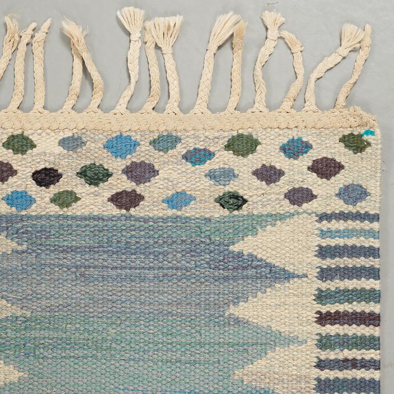Marianne Richter, A CARPET, "Josefina, lättblå", flat weave, ca 196,5 x 132,5 cm, signed AB MMF MR.