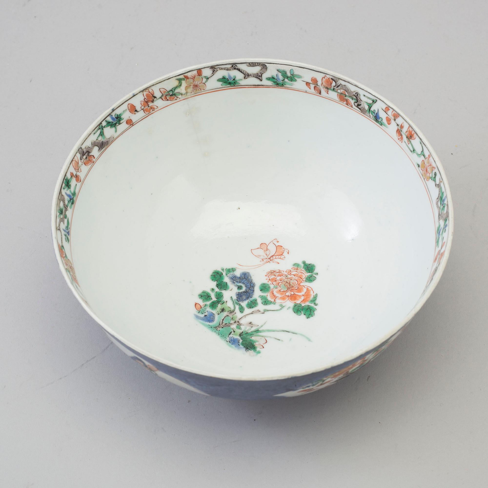 SKÅL, porslin. Kina, Qingdynastin, Kangxi (1664-1722).