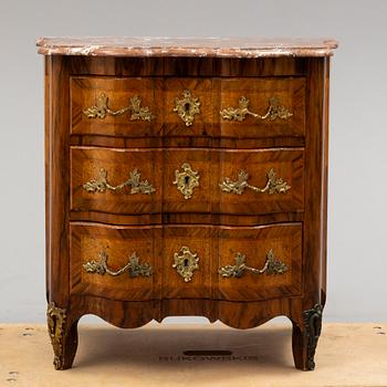A second half of the 19th century walnut veneered chest of drawers.