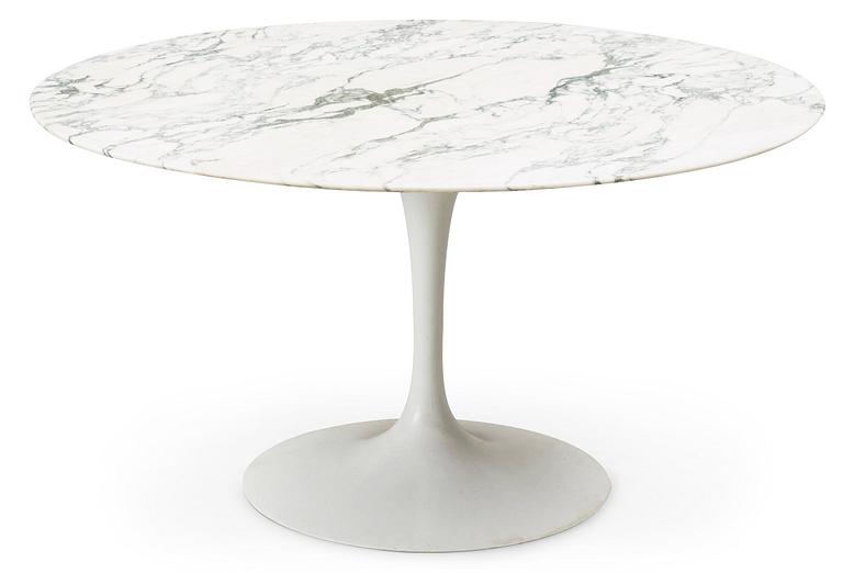 An Eero Saarinen 'Tulip' marble top dining table, Knoll International, USA.