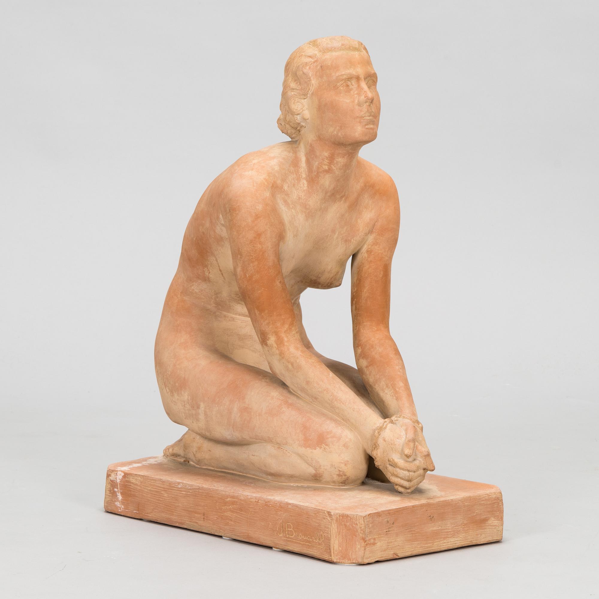 Uknown artist, a terrracotta sculpure, signed J. Brouardel.