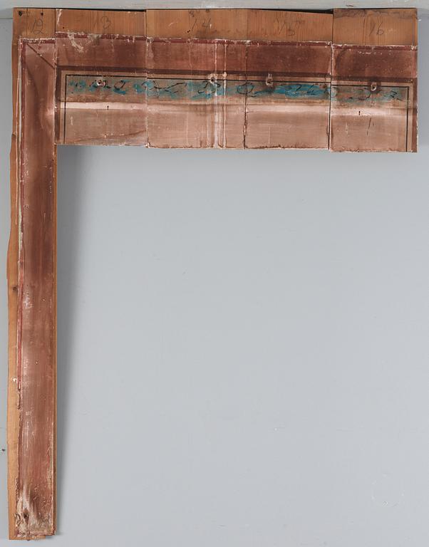 A set of Swedish mid 19th century wooden painted panels.