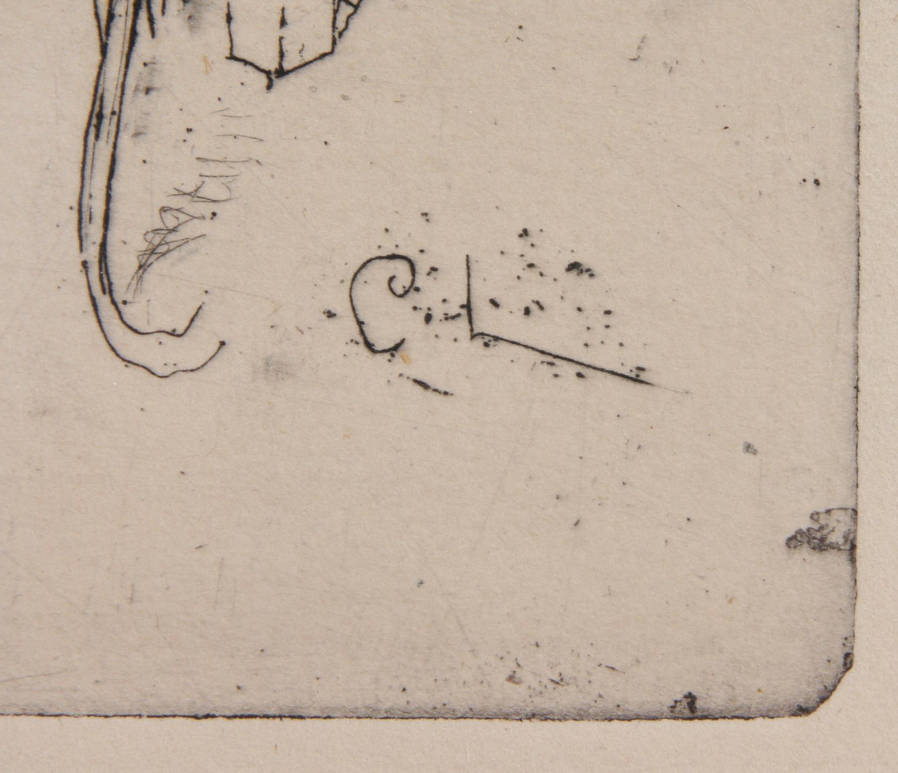 LARSSON, CARL, etsning, "Skyddsängeln".