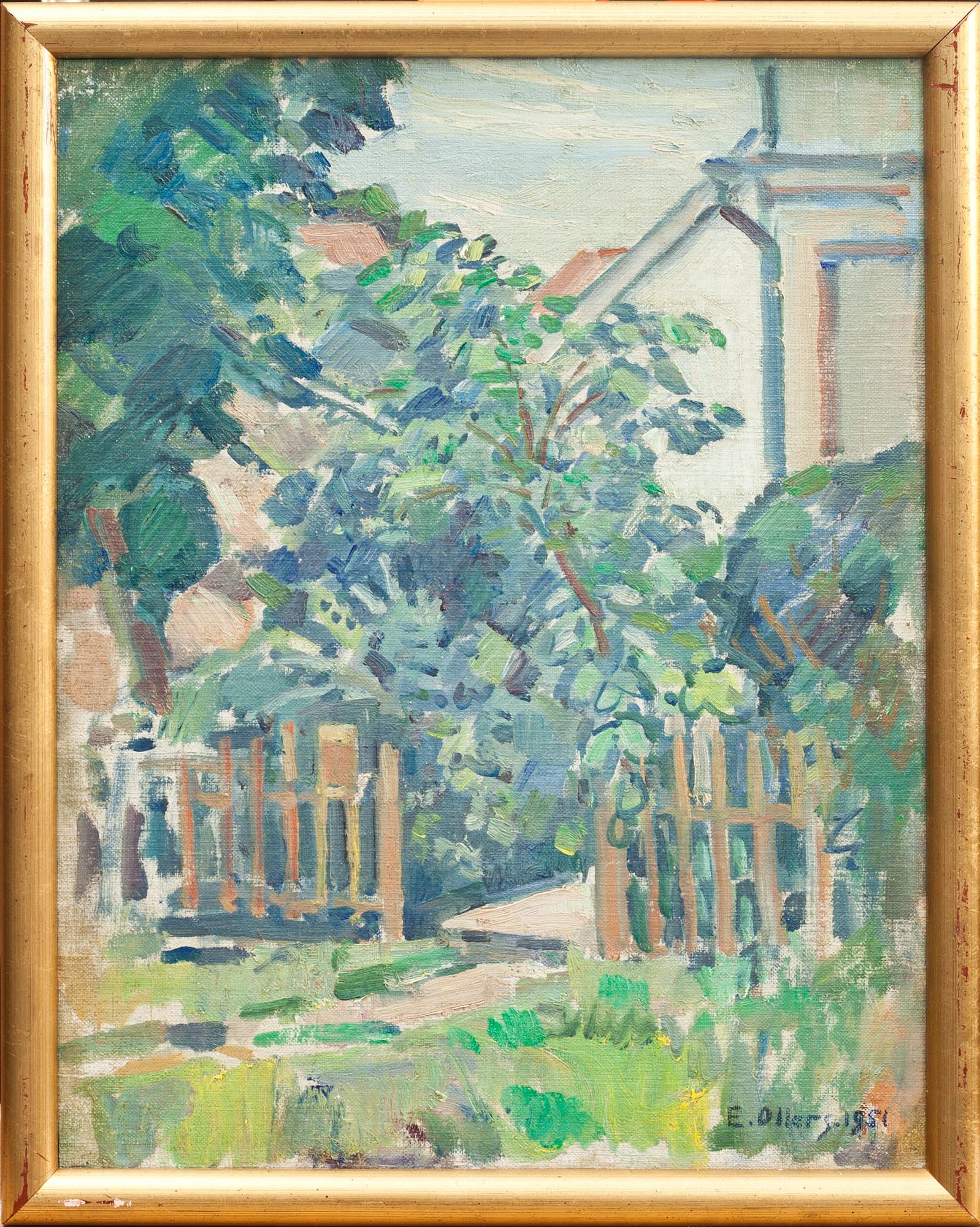 EDVIN OLLERS, olja på pannå, signerad och daterad- 1951.