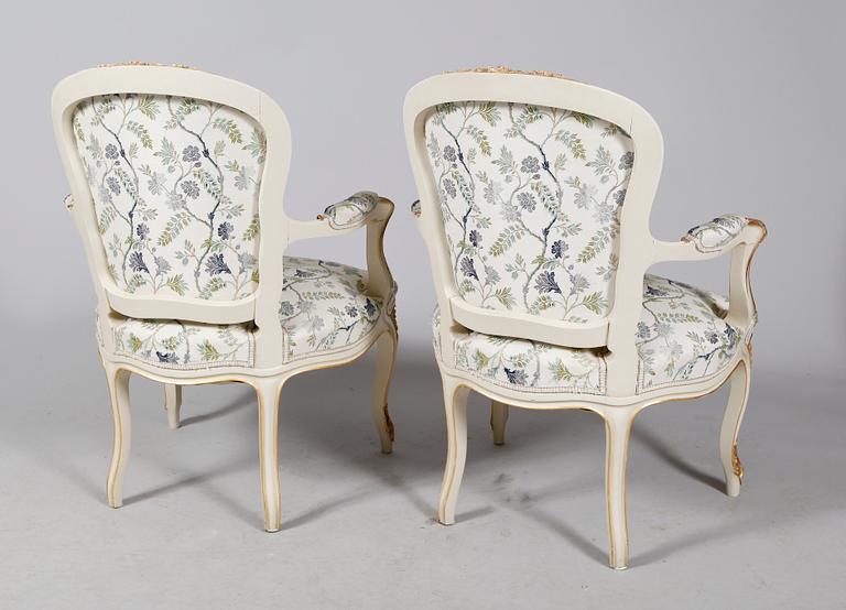 SALONGSMÖBEL, 9 del, rokokostil, 1900-tal.