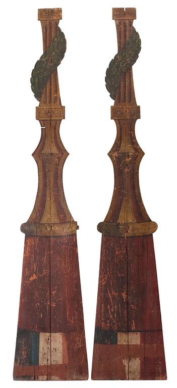 KULISSDELAR, ett par, 1800-tal.
