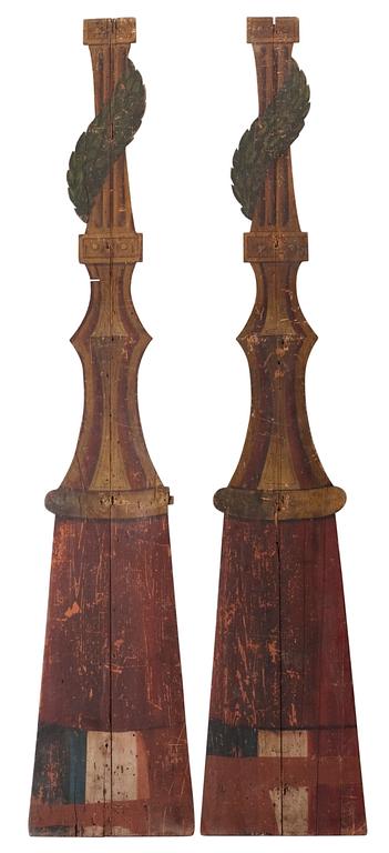 A pair of 19th cent set of wood coulisse.