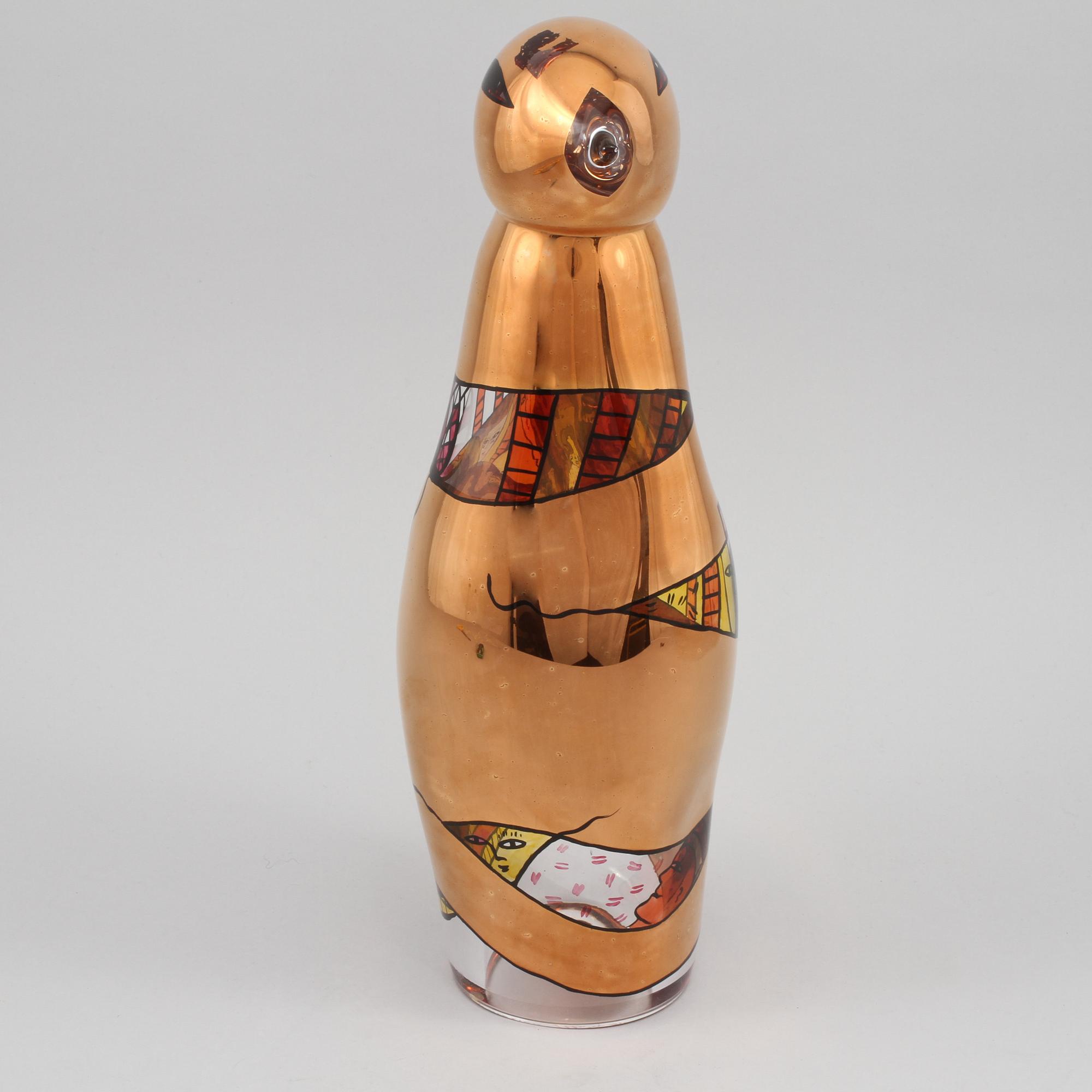 SKULPTUR, glas, Ulrica Hydman-Vallien, Kosta Boda Atelier, 1900-talets fjärde kvartal.