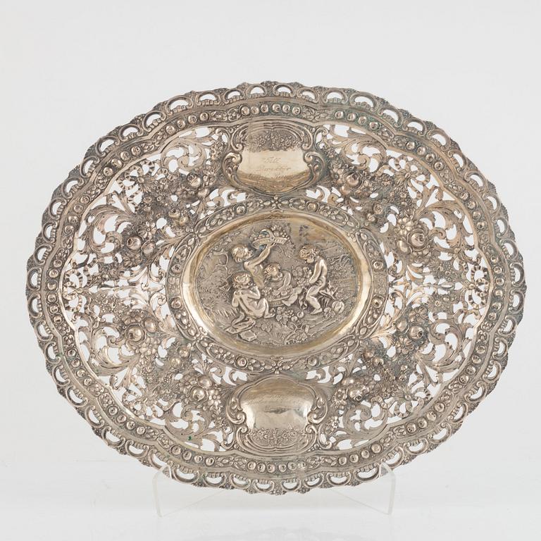 A Baroque style silver bowl, with Swedish import marks.