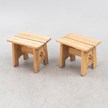 David Rosén, a pair of 'Berga' stools, Nordiska Kompaniet, 1950's.