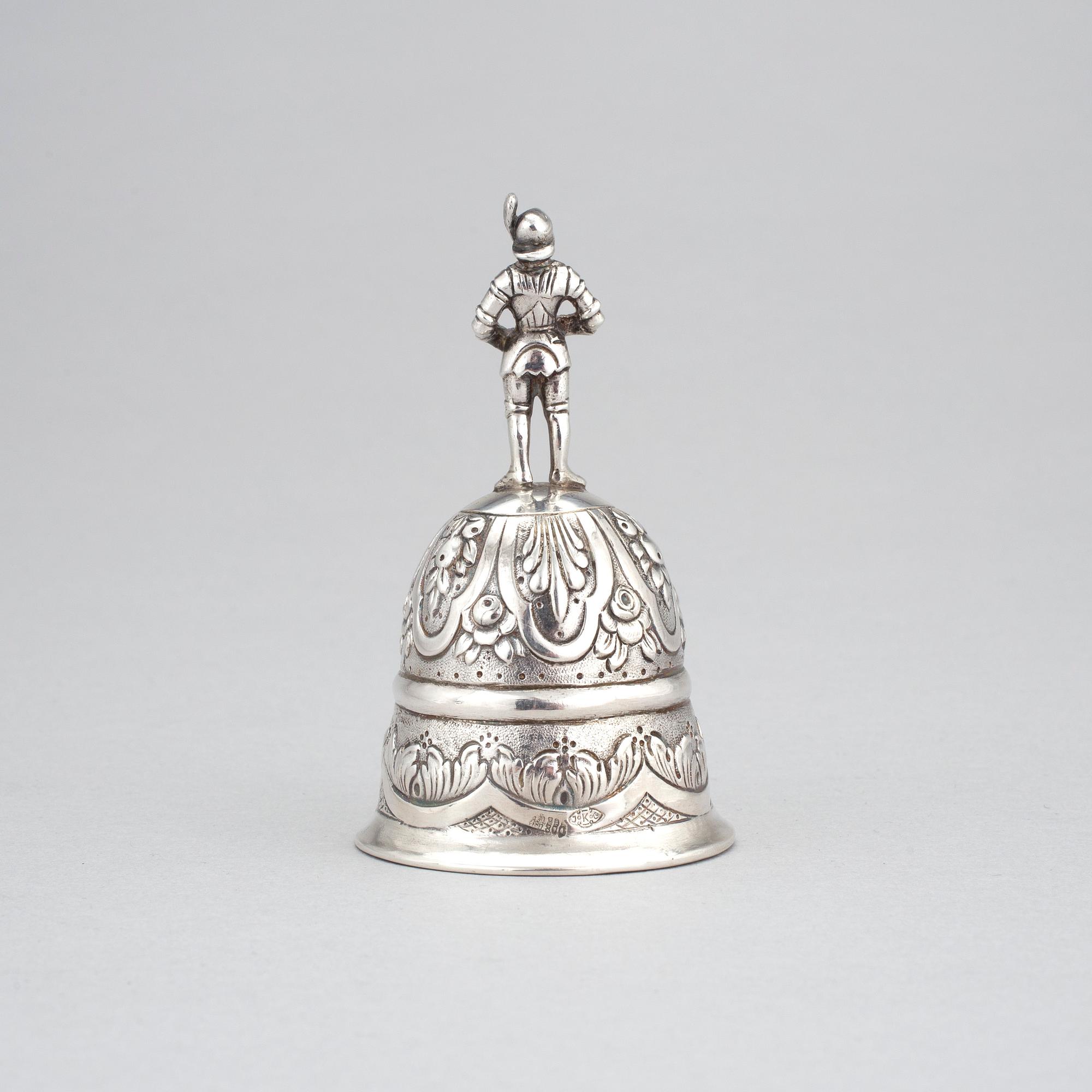 A German silver bell, circa 1900. Weight 95 grams.