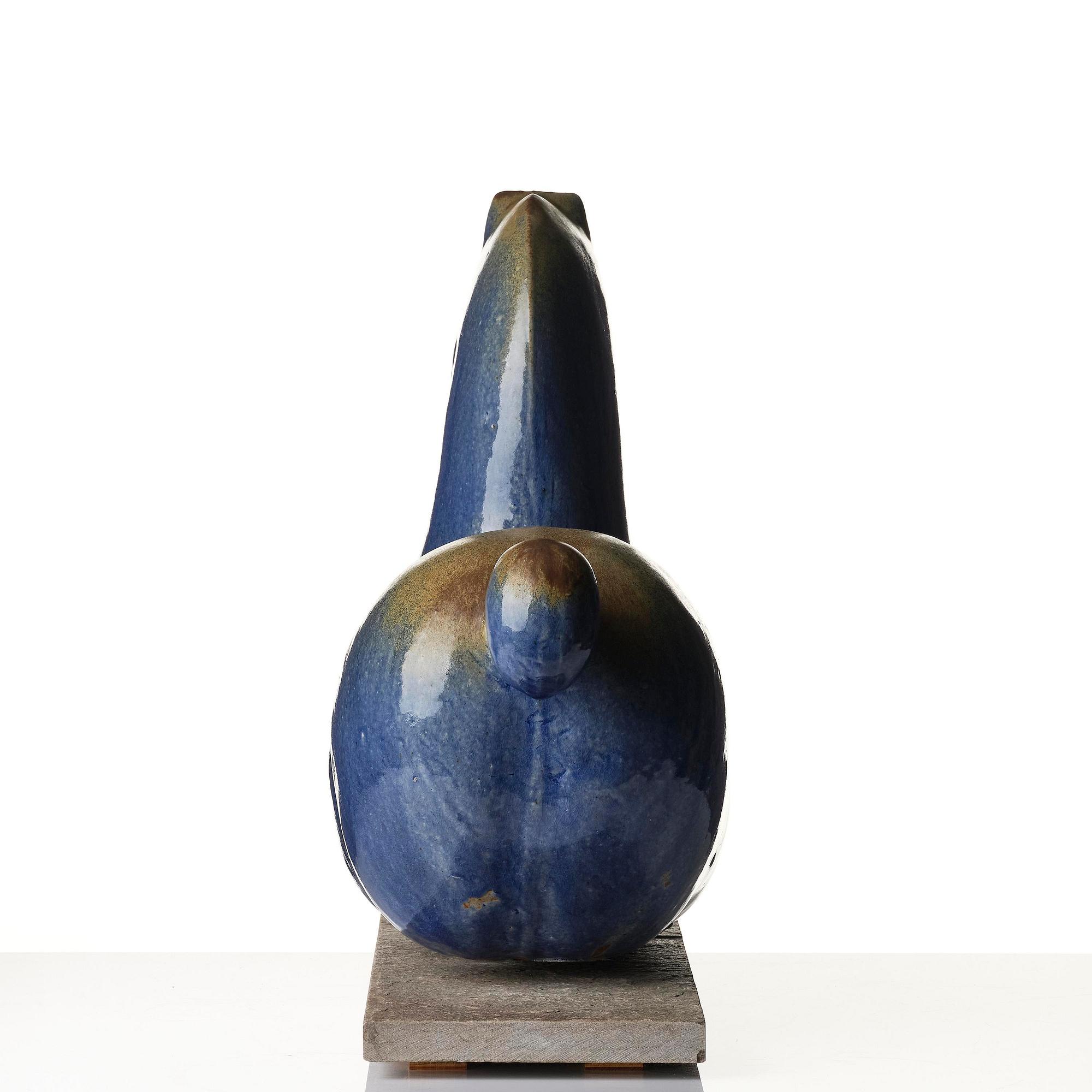 Ulla & Gustav Kraitz, a stoneware sculpture of a reclining horse, own studio, Förslöv.