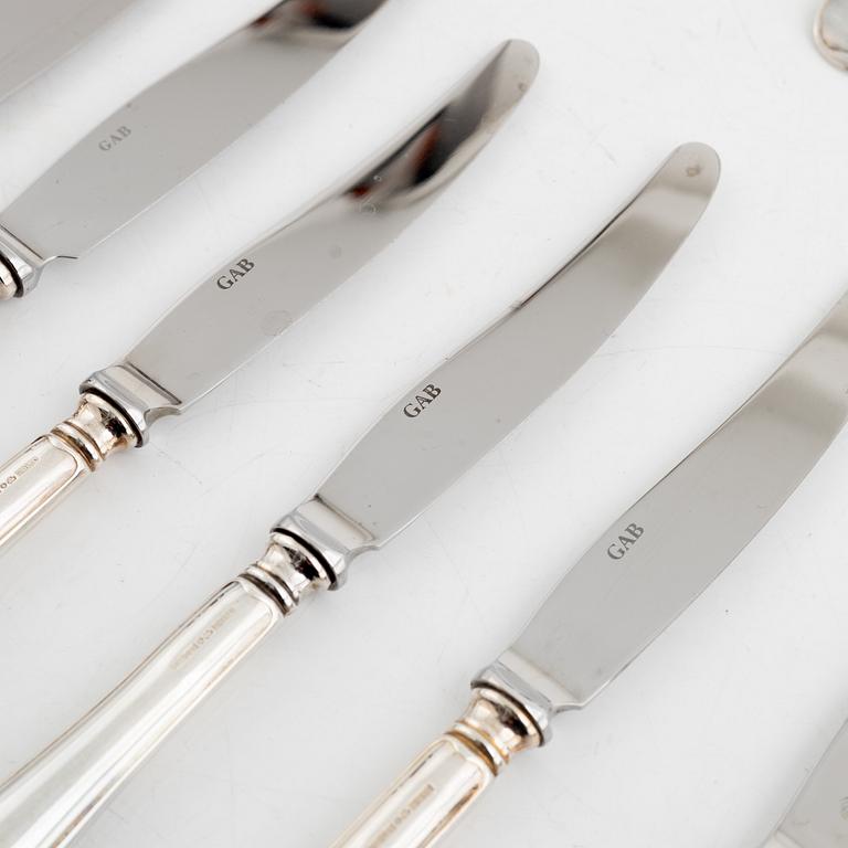 Guldsmedsaktiebolaget, cutlery, 24 pieces, silver 830/1000, model "Svensk rund", Eskilstuna 1996.