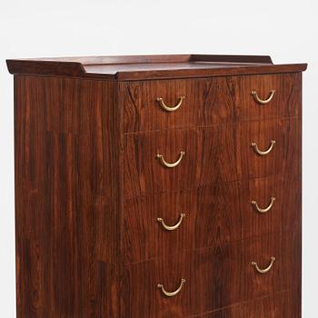 Carl Malmsten, a rare rosewood chest of drawers, Sweden, 1950s.