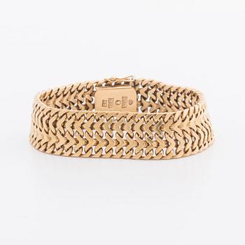 GULDARMBAND, fiskbenslänk, 18K guld, 62,2 g, Nils-Olofs Guldsmedja Stockholm 1963.