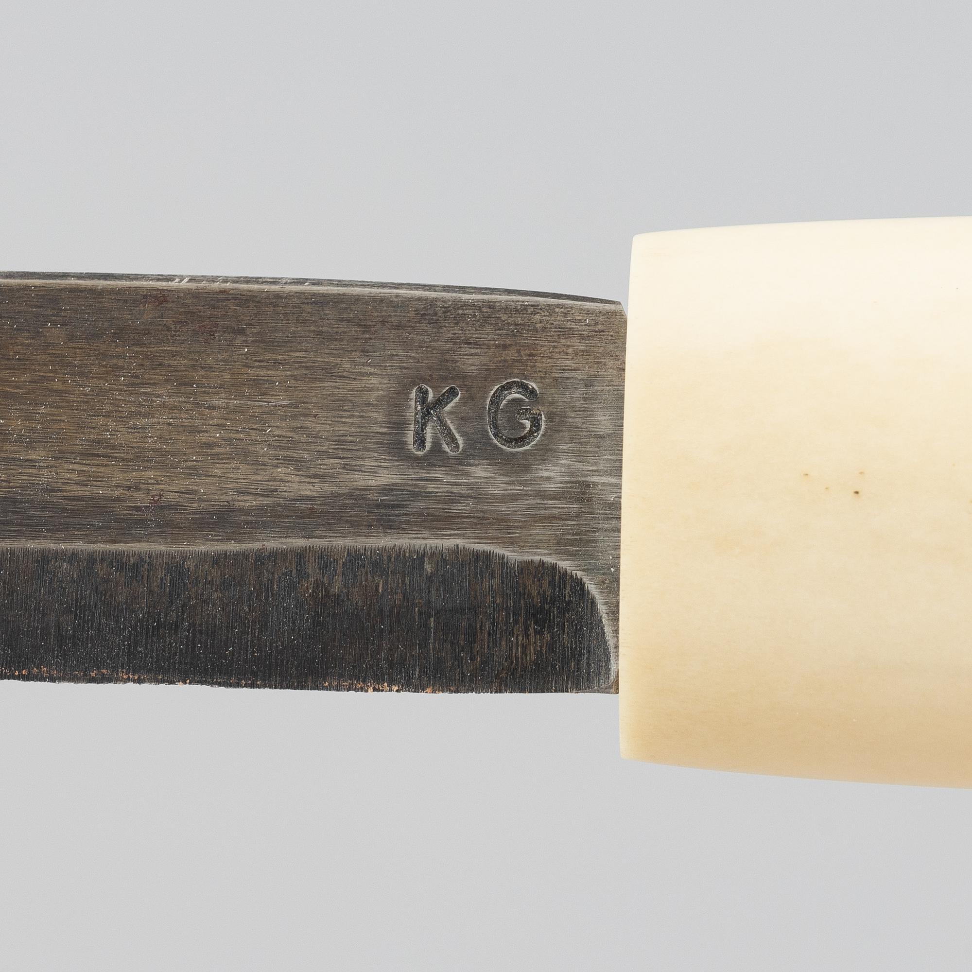 Svante Larsson, a reindeer horn knife, Lappträsk.