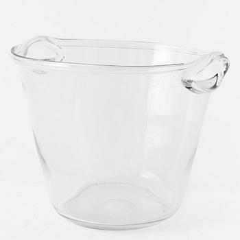 Nils Landberg, ishink och champagnekylare, glas, Orrefors, 1900-tal.