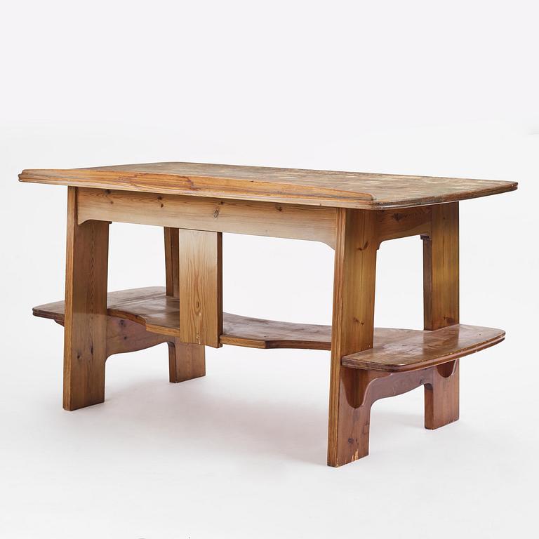 Carl Westman, a stained pine desk, Sweden, ca 1910.