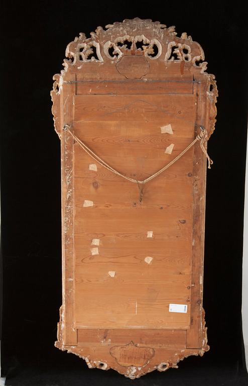 A Swedish Rococo mirror dated 1771.