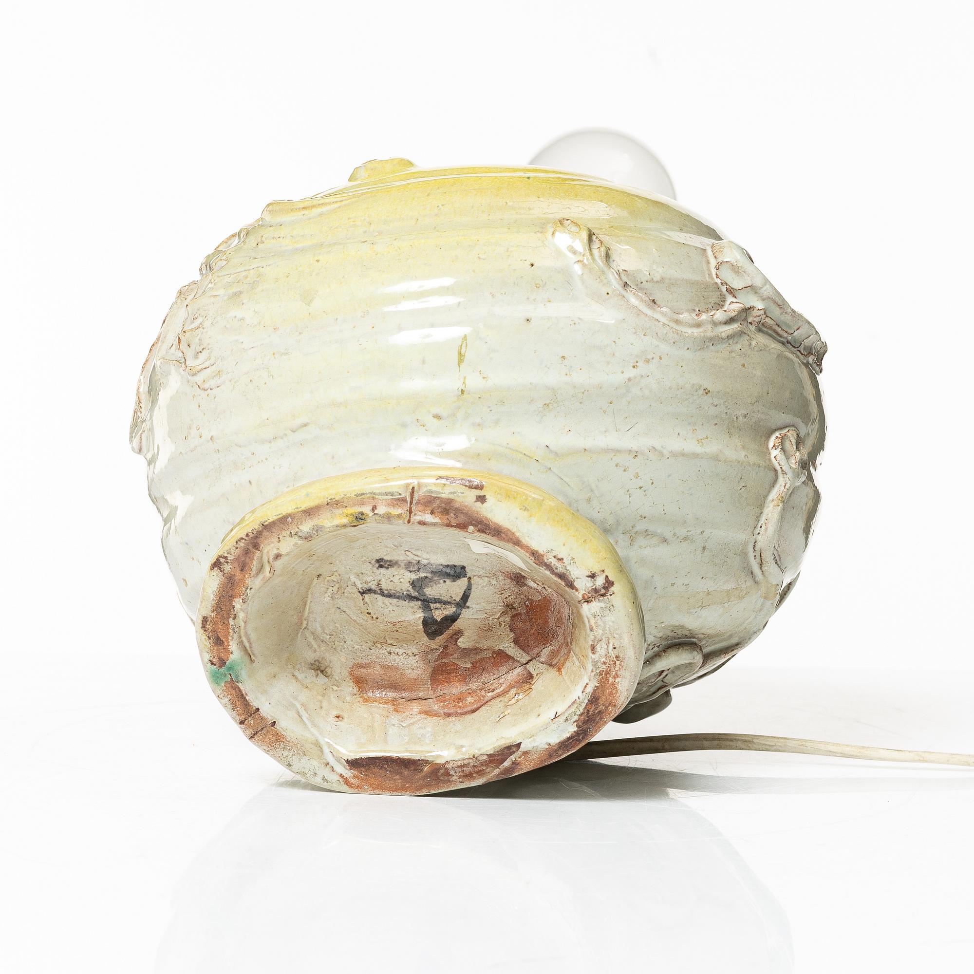 Allan Ebeling, a glazed ceramic table lamp, Torshälla.