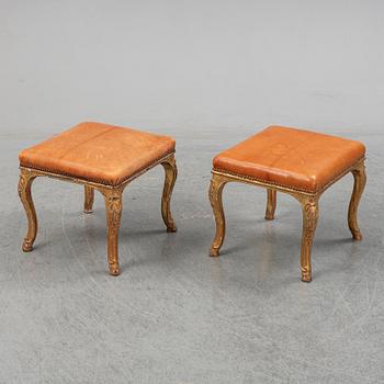 Taburetter, ett par, Louis XV, 1700-tal.