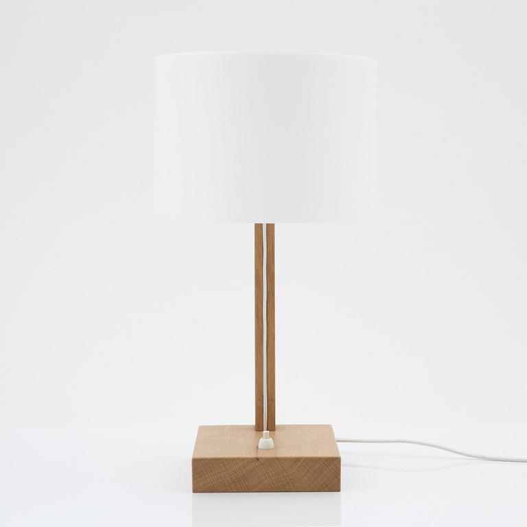 An oak and acrylic table light, Luxus, Vittsjö.