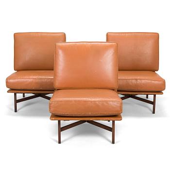 Ilmari Tapiovaara, sofa / armchairs 3 pcs, manufacturer Lukkiseppo, Finland mid-20th century.