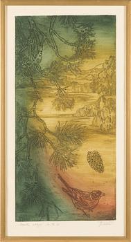 Gita Teearu, etching, signed.