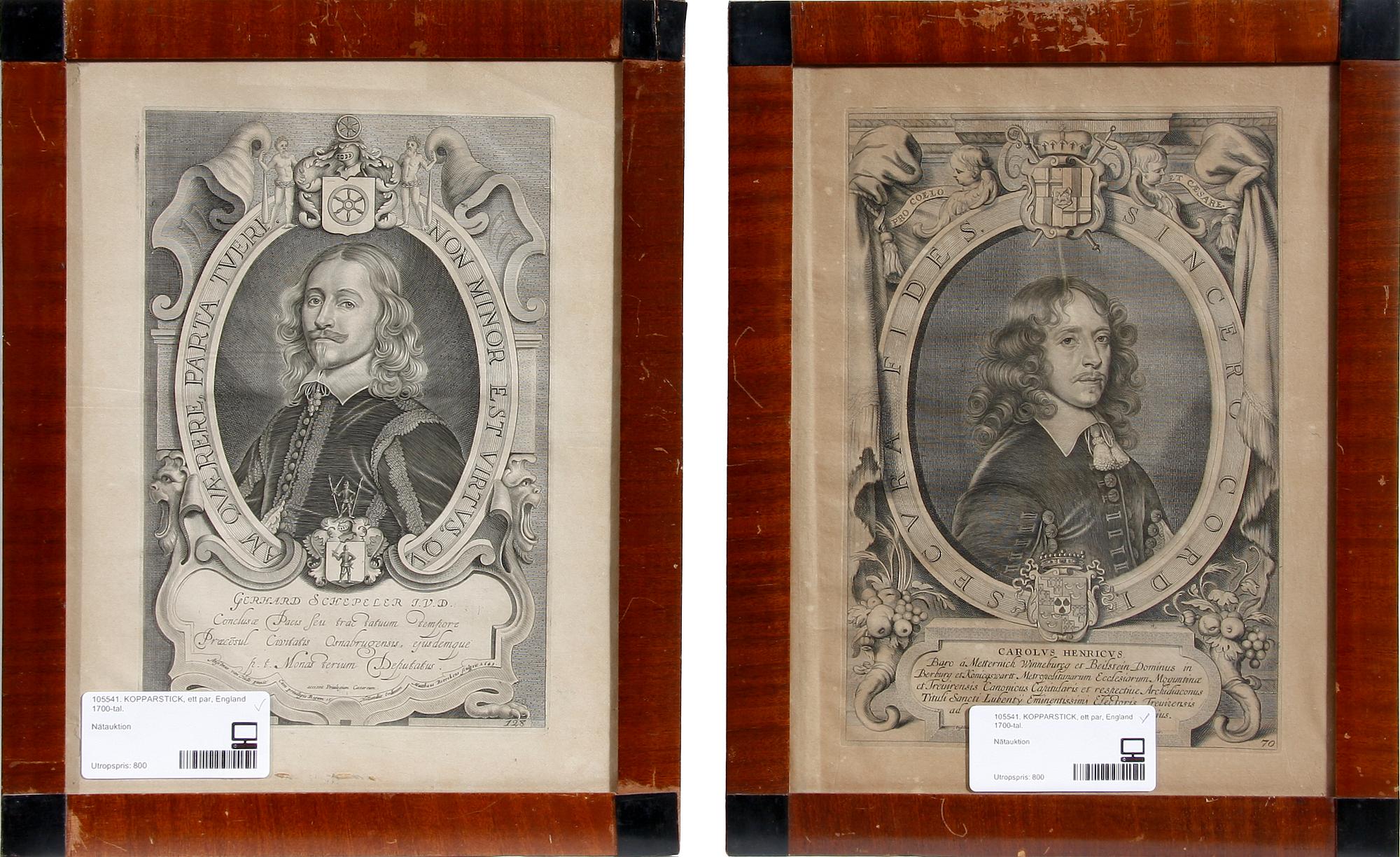 KOPPARSTICK, ett par, England 1700-tal.