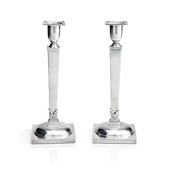 459. W.A. Bolin, a pair of silver candlesticks, Stockholm 1957.
