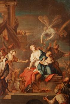 281. Anton Rafael Mengs Hans krets, Mytologisk figurscen med drottning Dido och Iris.