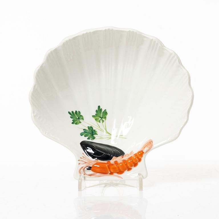 Servisdelar för skaldjur, 7 delar, keramik, V.B.C. Cre Art, Treviso, Italien.