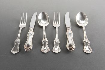 BESTICKSERVICE, 36 delar, silver. "Olga", GAB,  Eskilstuna, 1988/89.