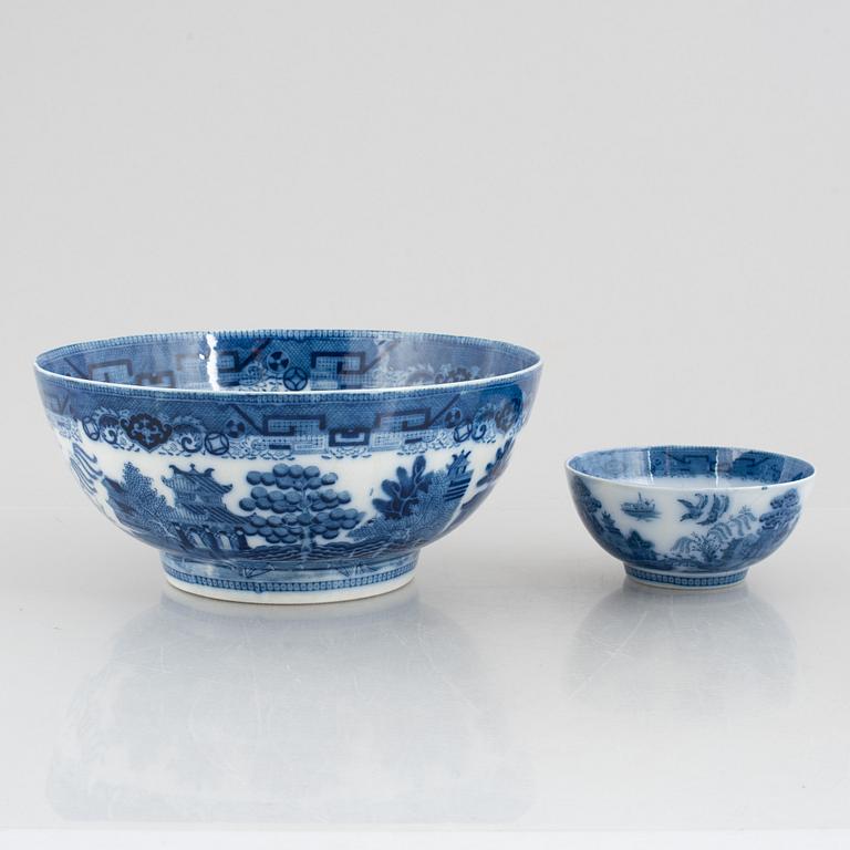 Matservis, flintgods, "Davenport Willow", Booths, England, tidigt 1900-tal.