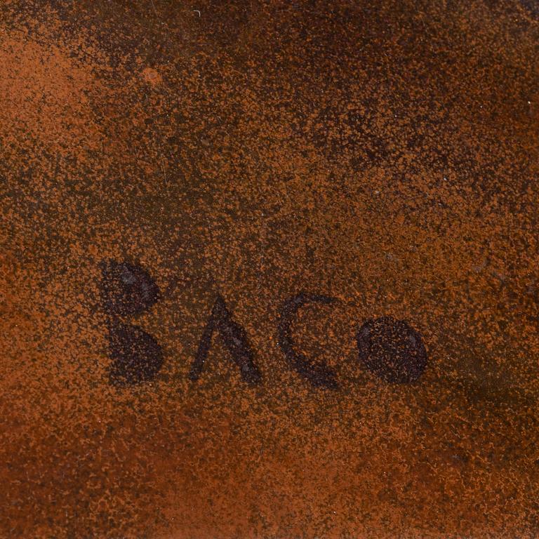 A walnut coffee table, 1960's/1970's, signed Baco.