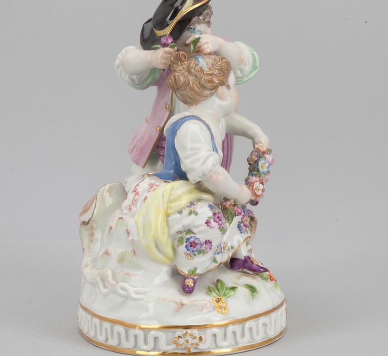 FIGURIN, porslin, Meissen.