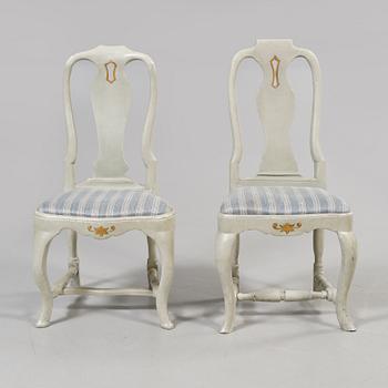 STOLAR, två stycken, rokoko, 1700-tal.