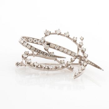 Brosch 18K vitguld och diamanter ca 1,50 ct.
