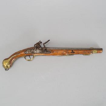 A Prussian flintlock pistol 1731 pattern, marked  'Potsdam Mag' and S et D.