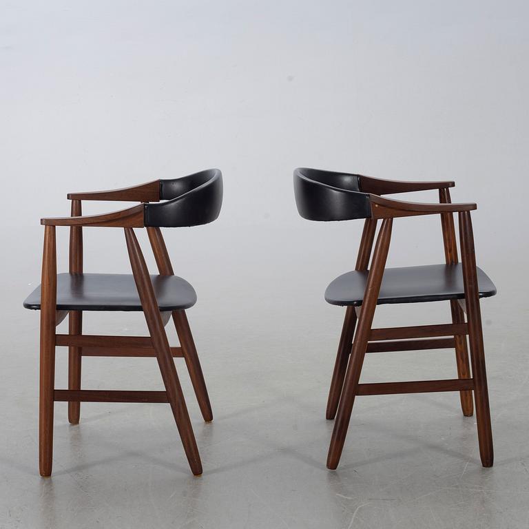 Armchairs, a pair, Farstrup, Denmark, later part of the 20th century.