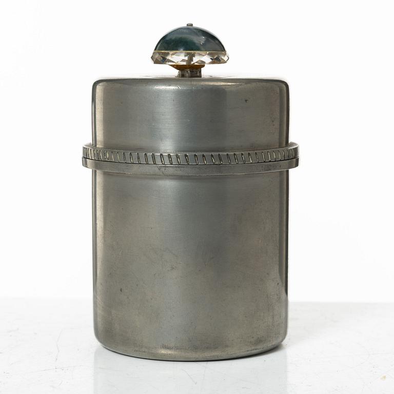 Firma Svenskt Tenn, probably Estrid Ericson & Nils Fougstedt, a pewter lidded jar, Stockholm, 1954.