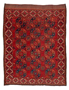 179. A CARPET, Antique Ersari, ca 235,5 x 197 cm. (as well as  4-14,5 cm flat weave at the ends).