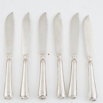 Fiskbestick, 12 delar, silver, David Andersen, Norge, samt med svensk importstämpel.