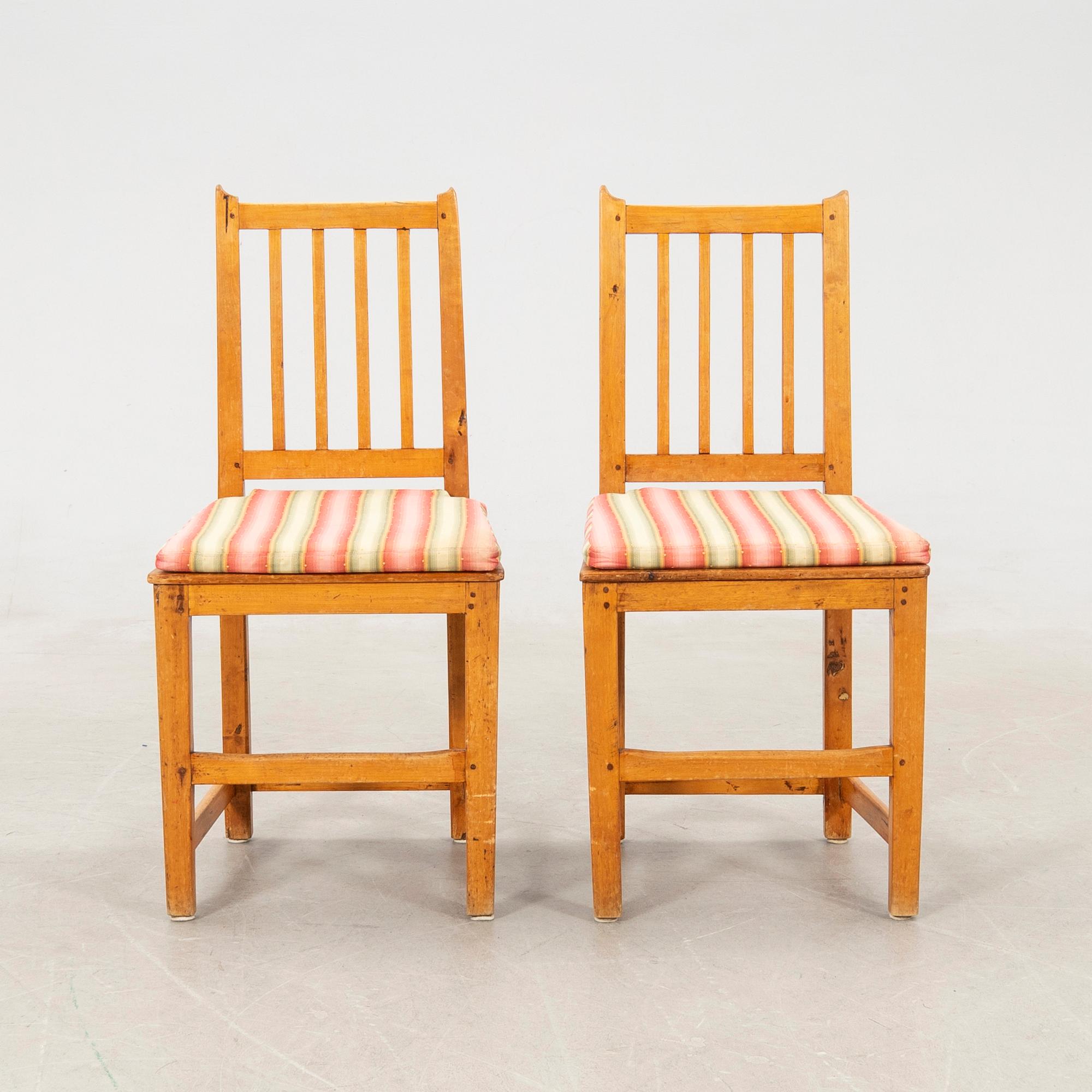Chairs a pair possibly Gotland first half of the 19th century.