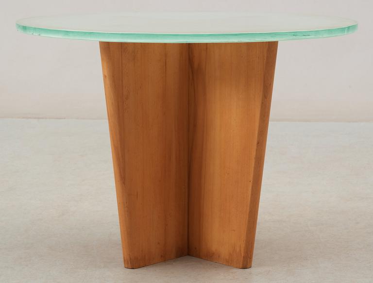 A Greta Magnusson Grossman beech and glass sofa table, Studio, Sweden 1930's.