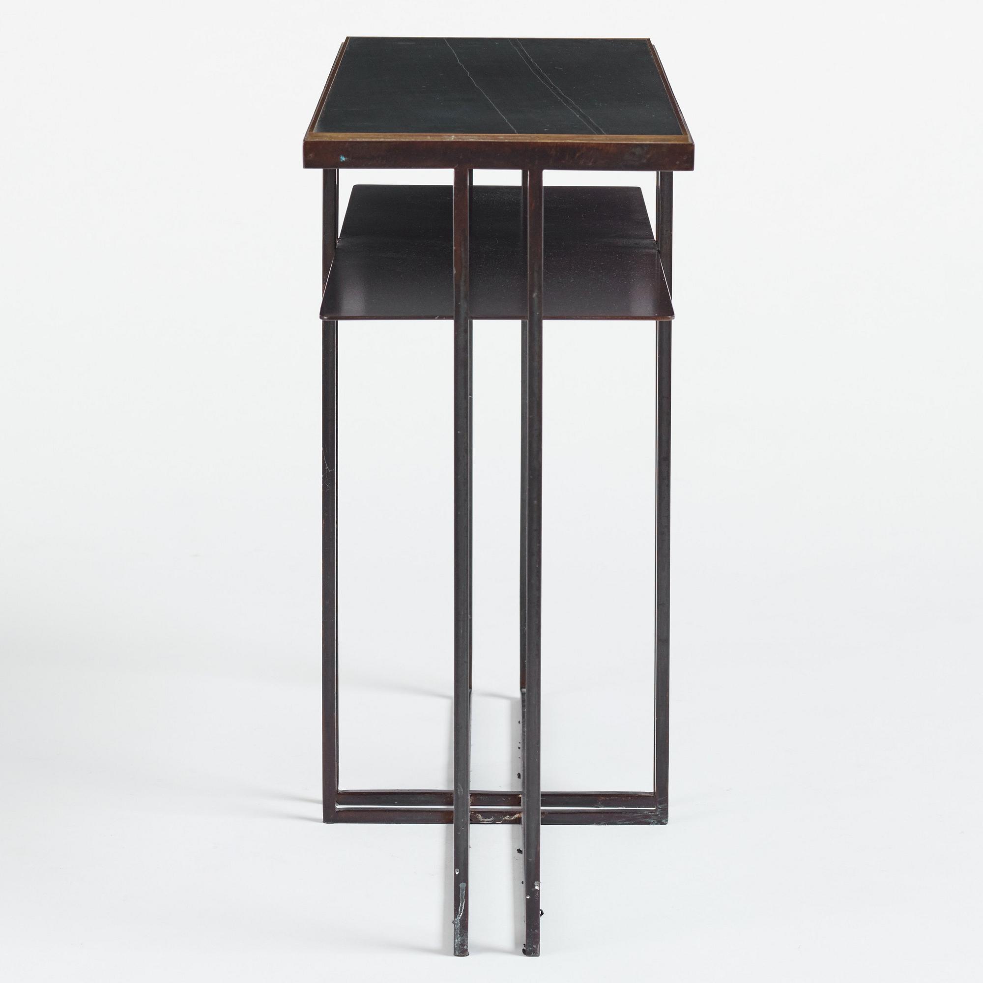 Richy Almond, a "Slate Cross Binate Side Table", Novocastrian, England, post 2015.