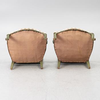 Armchairs, a pair, Rococo style, early 20th century.